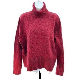 Bryn Walker Red Turtle Neck Oversized Cotton S Sweater Classic Heritage Cabin